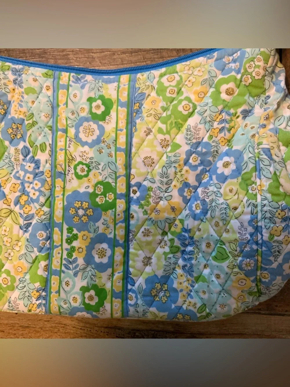Vera Bradley Sophie English Meadow Purse Quilted Blue Yellow - Picture 3 of 13